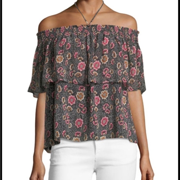 Rebecca Minkoff Ghiradelle Off-The-Shoulder Floral Print Top Size Small - Picture 1 of 5